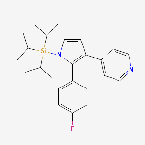 molecular formula C24H31FN2Si B8497319 4-{2-(4-Fluorophenyl)-1-[tri(propan-2-yl)silyl]-1H-pyrrol-3-yl}pyridine CAS No. 321344-86-9