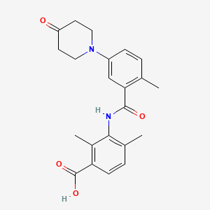 molecular formula C22H24N2O4 B8497328 2,4-Dimethyl-3-[[2-methyl-5-(4-oxo-1-piperidyl)benzoyl]amino]benzoic acid 