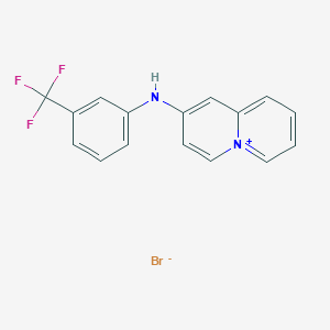 molecular formula C16H12BrF3N2 B8497372 2-[3-(Trifluoromethyl)anilino]quinolizin-5-ium bromide CAS No. 52074-73-4