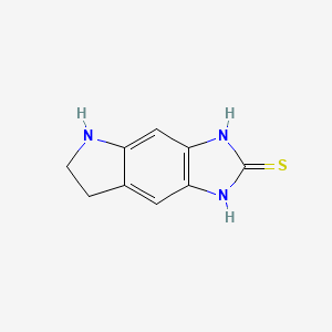 molecular formula C9H9N3S B8497384 1,5,6,7-Tetrahydropyrrolo-(2,3-f)benzimidazole-2-thiol 