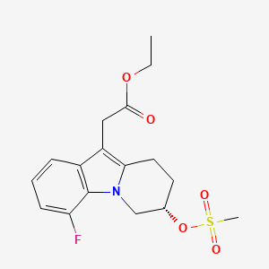 Ethyl (S)-2-(4-fluoro-7-((methylsulfonyl)oxy)-6,7,8,9-tetrahydropyrido[1,2-a]indol-10-yl)acetate