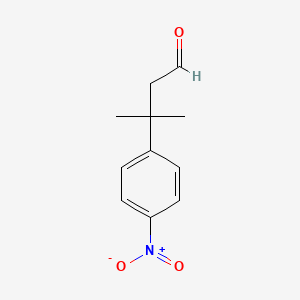molecular formula C11H13NO3 B8497851 3-Methyl-3-(4-nitrophenyl)butanal 