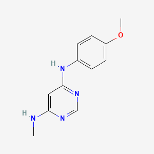 molecular formula C12H14N4O B8498126 N4-(4-Methoxyphenyl)-N6-methylpyrimidine-4,6-diamine 