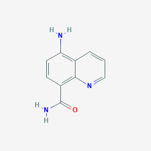 molecular formula C10H9N3O B8498147 5-Amino-8-quinolinecarboxamide 