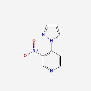 molecular formula C8H6N4O2 B8498296 3-nitro-4-(1H-pyrazol-1-yl)pyridine 