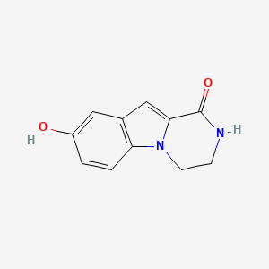 molecular formula C11H10N2O2 B8498331 Pyrazino[1,2-a]indol-1(2H)-one, 3,4-dihydro-8-hydroxy- 