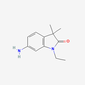 molecular formula C12H16N2O B8498343 6-Amino-1-ethyl-3,3-dimethylindolin-2-one 