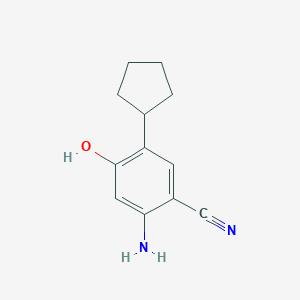 molecular formula C12H14N2O B8498368 2-Amino-5-cyclopentyl-4-hydroxybenzonitrile 