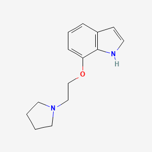 molecular formula C14H18N2O B8498383 1h-Indole,7-[2-(1-pyrrolidinyl)ethoxy]- 