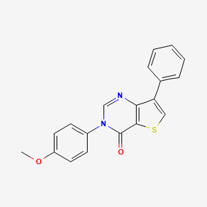 molecular formula C19H14N2O2S B8498385 3-(4-Methoxyphenyl)-7-phenylthieno[3,2-d]pyrimidin-4(3H)-one 