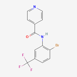 molecular formula C13H8BrF3N2O B8498413 N-[2-bromo-5-(trifluoromethyl)phenyl]pyridine-4-carboxamide 