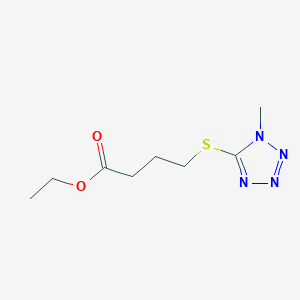 molecular formula C8H14N4O2S B8498478 4-(1-Methyltetrazol-5-ylthio)-butyric acid ethyl ester 