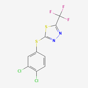 molecular formula C9H3Cl2F3N2S2 B8498534 2-[(3,4-Dichlorophenyl)sulfanyl]-5-(trifluoromethyl)-1,3,4-thiadiazole CAS No. 62616-63-1