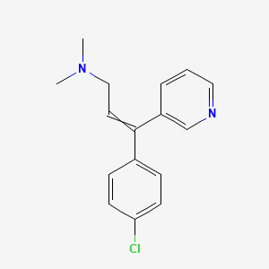 molecular formula C16H17ClN2 B8498556 3-(4-Chlorophenyl)-N,N-dimethyl-3-(pyridin-3-yl)prop-2-en-1-amine CAS No. 79362-66-6