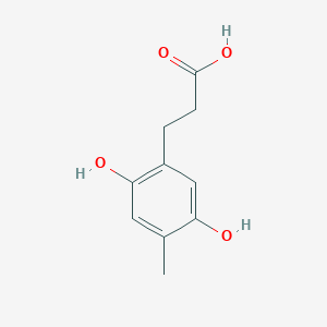 molecular formula C10H12O4 B8498561 3-(2',5'-Dihydroxy-4'-methylphenyl)-propionic acid 