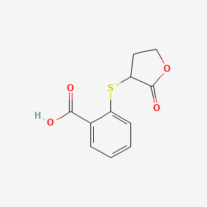 molecular formula C11H10O4S B8498562 2-[(2-Oxotetrahydro-3-furanyl)sulfanyl]benzoic acid 