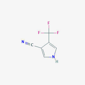 molecular formula C6H3F3N2 B8498579 1H-Pyrrole-3-carbonitrile, 4-(trifluoromethyl)- 