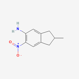 molecular formula C10H12N2O2 B8498590 2-Methyl-6-nitro-5-indanamine 