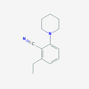 molecular formula C14H18N2 B8498594 2-Ethyl-6-(1-piperidinyl)benzonitrile 