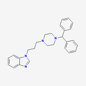 molecular formula C27H30N4 B8498622 Diphenylmethyl piperazinylbenzimidazole CAS No. 65215-54-5