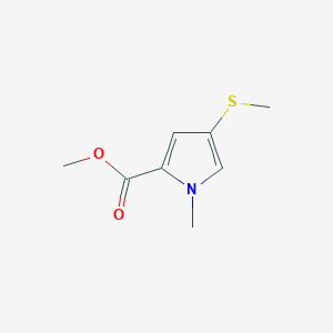 molecular formula C8H11NO2S B8498635 Methyl 1-methyl-4-(methylsulfanyl)-1H-pyrrole-2-carboxylate CAS No. 86186-83-6