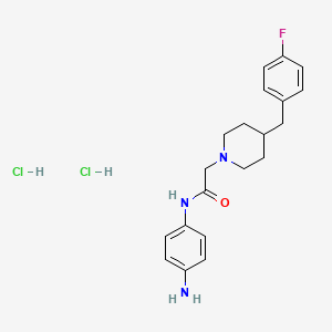 molecular formula C20H26Cl2FN3O B8498647 1-Piperidineacetamide,n-(4-aminophenyl)-4-[(4-fluorophenyl)methyl]-,dihydrochloride 