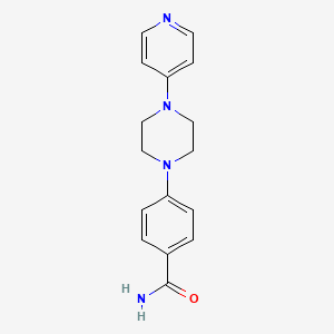 molecular formula C16H18N4O B8498659 Benzamide,4-[4-(4-pyridinyl)-1-piperazinyl]- 