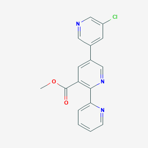 molecular formula C17H12ClN3O2 B8498691 Methyl 5-(5-chloropyridin-3-yl)-2-pyridin-2-ylpyridine-3-carboxylate 