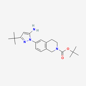molecular formula C21H30N4O2 B8498707 tert-butyl 6-(5-amino-3-tert-butylpyrazol-1-yl)-3,4-dihydro-1H-isoquinoline-2-carboxylate 