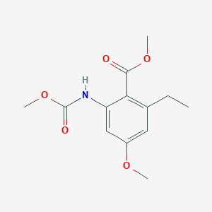 molecular formula C13H17NO5 B8498738 Methyl 2-ethyl-4-methoxy-6-(methoxycarbonylamino)benzoate 