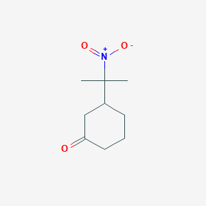 molecular formula C9H15NO3 B8498880 3-(1-Methyl-1-nitroethyl)cyclohexanone 