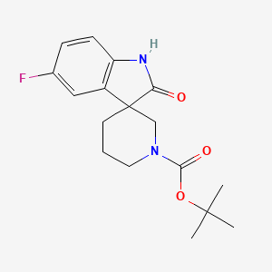 molecular formula C17H21FN2O3 B8498928 Tert-butyl 5-fluoro-2-oxospiro[indoline-3,3'-piperidine]-1'-carboxylate 