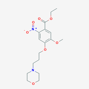 molecular formula C17H24N2O7 B8499103 Ethyl 3-methoxy-4-(3-morpholinopropoxy)-6-nitrobenzoate 