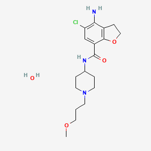molecular formula C18H28ClN3O4 B8499146 4-Amino-5-chloro-N-(1-(3-methoxypropyl)piperidin-4-yl)-2,3-dihydrobenzofuran-7-carboxamide hydrate CAS No. 1161952-84-6