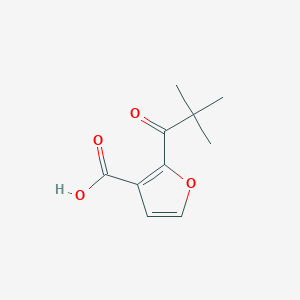 molecular formula C10H12O4 B8499200 2-Pivaloyl-3-furoic acid 