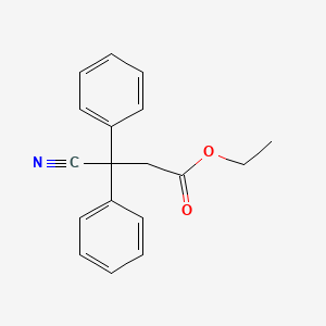 molecular formula C18H17NO2 B8499471 Ethyl 3-cyano-3,3-diphenylpropanoate 