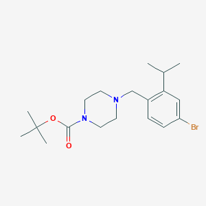 molecular formula C19H29BrN2O2 B8499596 tert-butyl 4-[(4-bromo-2-propan-2-ylphenyl)methyl]piperazine-1-carboxylate 