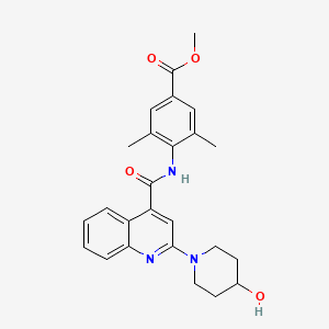 molecular formula C25H27N3O4 B8499674 methyl 4-[[2-(4-hydroxypiperidin-1-yl)quinoline-4-carbonyl]amino]-3,5-dimethylbenzoate 