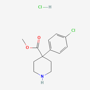 molecular formula C13H17Cl2NO2 B8499702 Methyl 4-(4-chlorophenyl)piperidine-4-carboxylate hydrochloride 