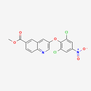 molecular formula C17H10Cl2N2O5 B8499737 methyl 3-(2,6-dichloro-4-nitrophenoxy)quinoline-6-carboxylate 