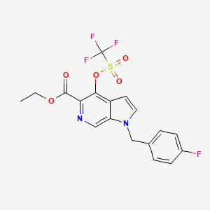 1h-Pyrrolo[2,3-c]pyridine-5-carboxylic acid,1-[(4-fluorophenyl)methyl]-4-[[(trifluoromethyl)sulfonyl]oxy]-,ethyl ester