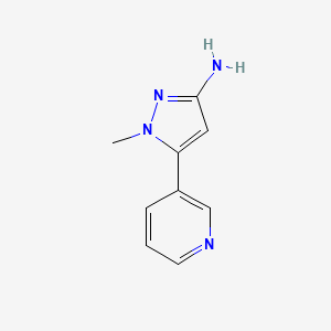 molecular formula C9H10N4 B8499953 1-methyl-5-(pyridin-3-yl)-1H-pyrazol-3-amine 