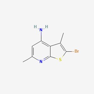 molecular formula C9H9BrN2S B8499965 2-Bromo-3,6-dimethylthieno[2,3-b]pyridin-4-amine 