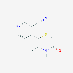molecular formula C11H9N3OS B8499977 5-methyl-6-(3-cyano-4-pyridinyl)-2H-1,4-thiazin-3(4H)-one 