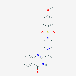 molecular formula C21H24N4O4S B8499988 2-{1-[4-(4-Methoxy-benzenesulfonyl)-piperazin-1-yl]-ethyl}-3H-quinazolin-4-one 