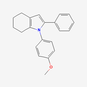 molecular formula C21H21NO B8500019 1-(4-Methoxyphenyl)-2-phenyl-4,5,6,7-tetrahydroindole CAS No. 52351-43-6