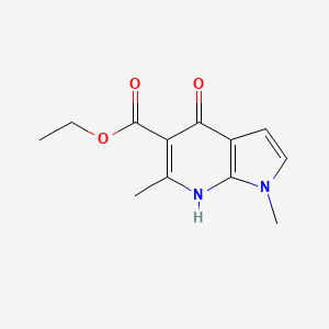 molecular formula C12H14N2O3 B8500199 ethyl 4-hydroxy-1,6-dimethyl-1H-pyrrolo[2,3-b]pyridine-5-carboxylate 