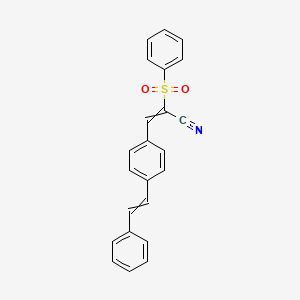 2-(Benzenesulfonyl)-3-[4-(2-phenylethenyl)phenyl]prop-2-enenitrile