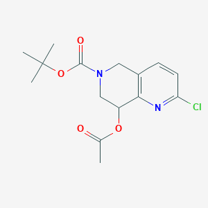 tert-butyl 8-acetoxy-2-chloro-7,8-dihydro-1,6-naphthyridine-6(5H)-carboxylate