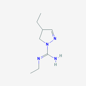 molecular formula C8H16N4 B8500571 N,4-Diethyl-4,5-dihydro-1H-pyrazole-1-carboximidamide 